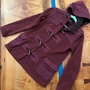 Patagonia fleece toggle jacket with hood